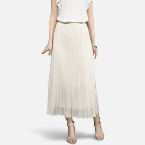 cream pleated chiffon skirt